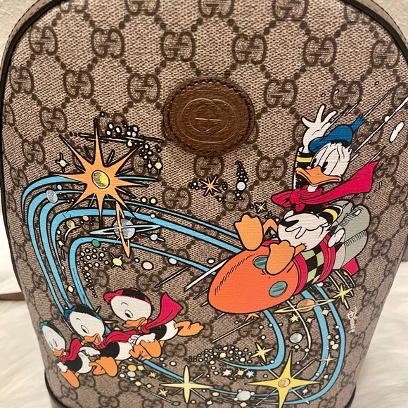NEW Gucci X Disney Donald Duck Small Backpack - Picture 7 of 13